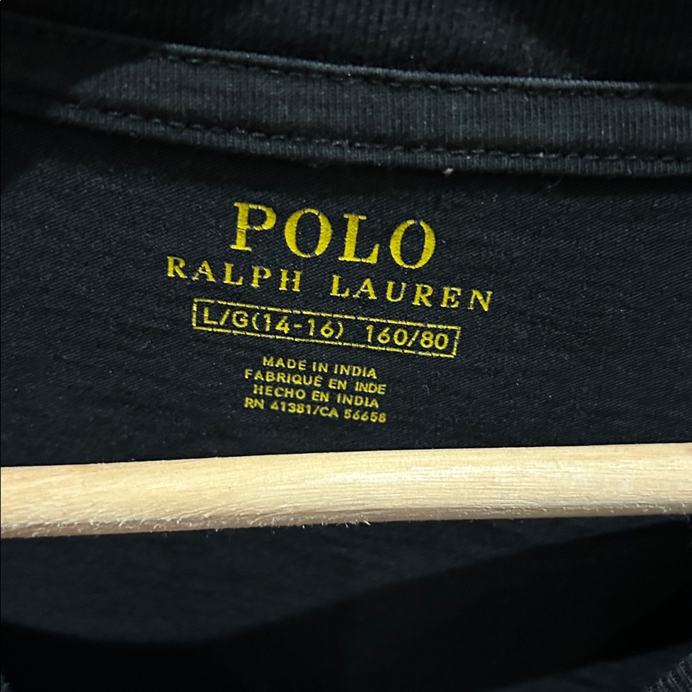 Boys Ralph Lauren Black long sleeve tee size large 14/16 new without tags